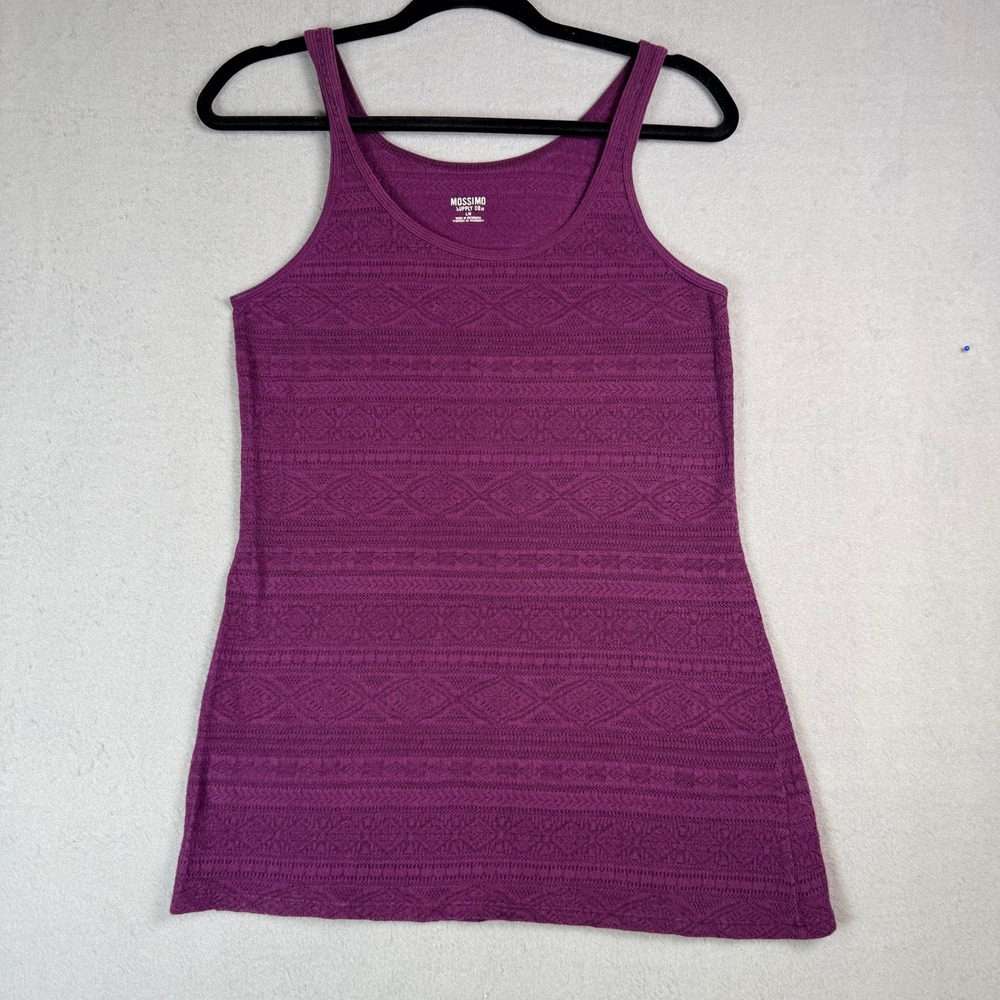 VTG Mossimo Semi-Sheer Knit Tank Top Y2K Indie Sleaze Textured L Whimsigoth 90's - Picture 2 of 6